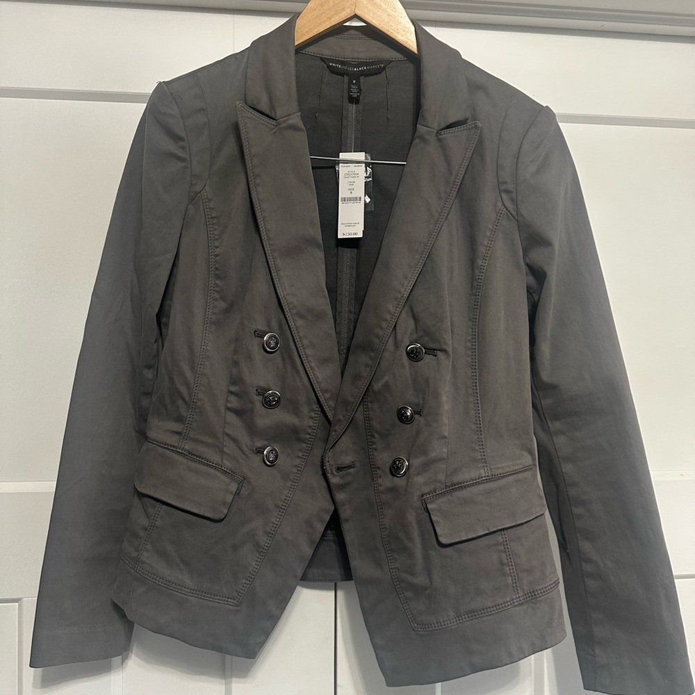 White House Black Market Black Double-Breasted Jacket